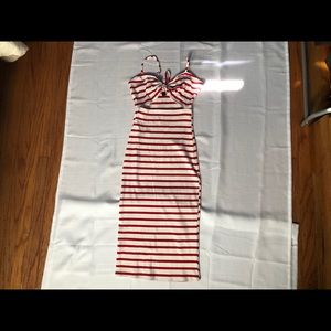 Tie Front Ribbed Dress